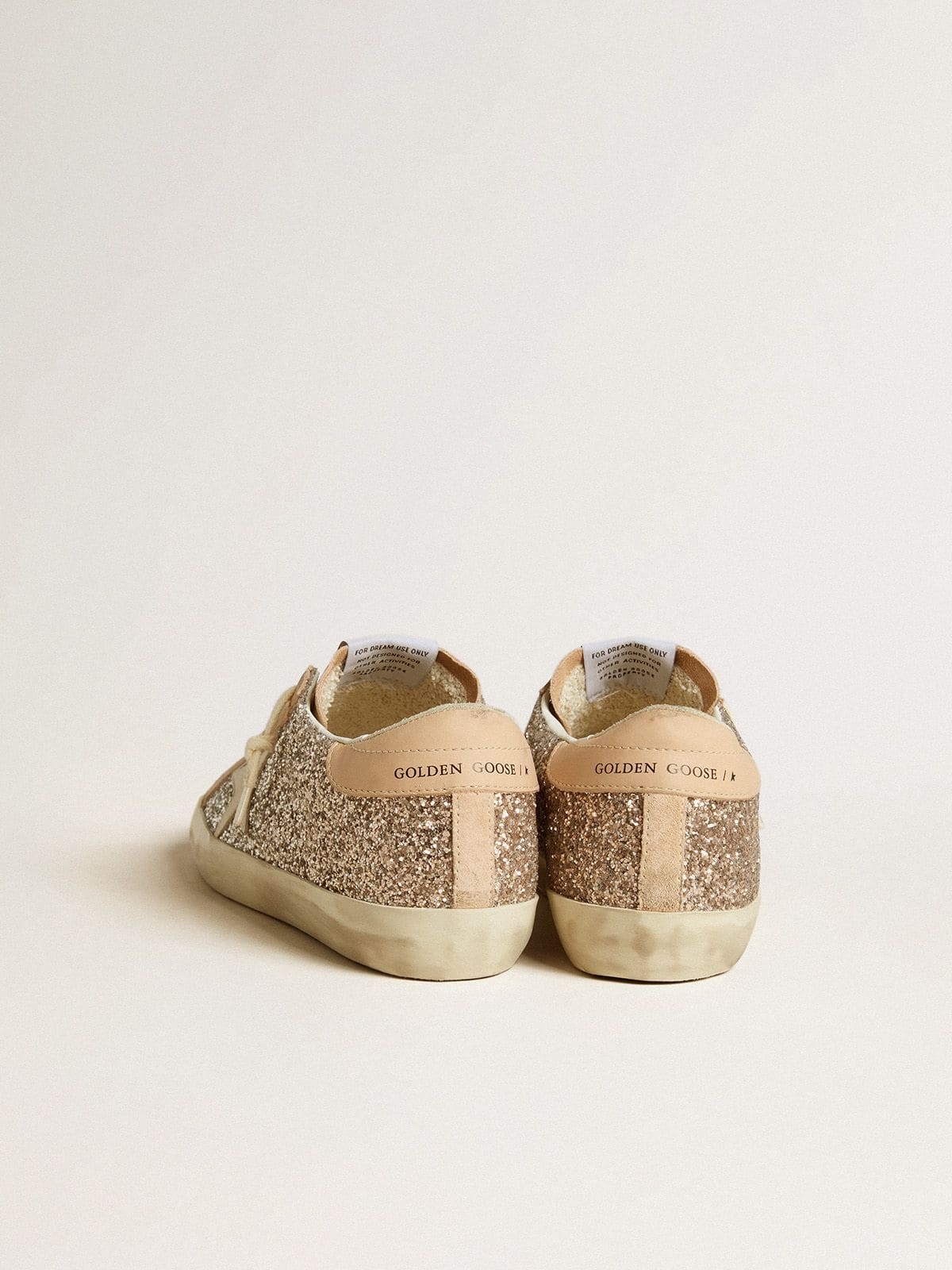 Super-Star in silver glitter with leather star and heel tab - 4