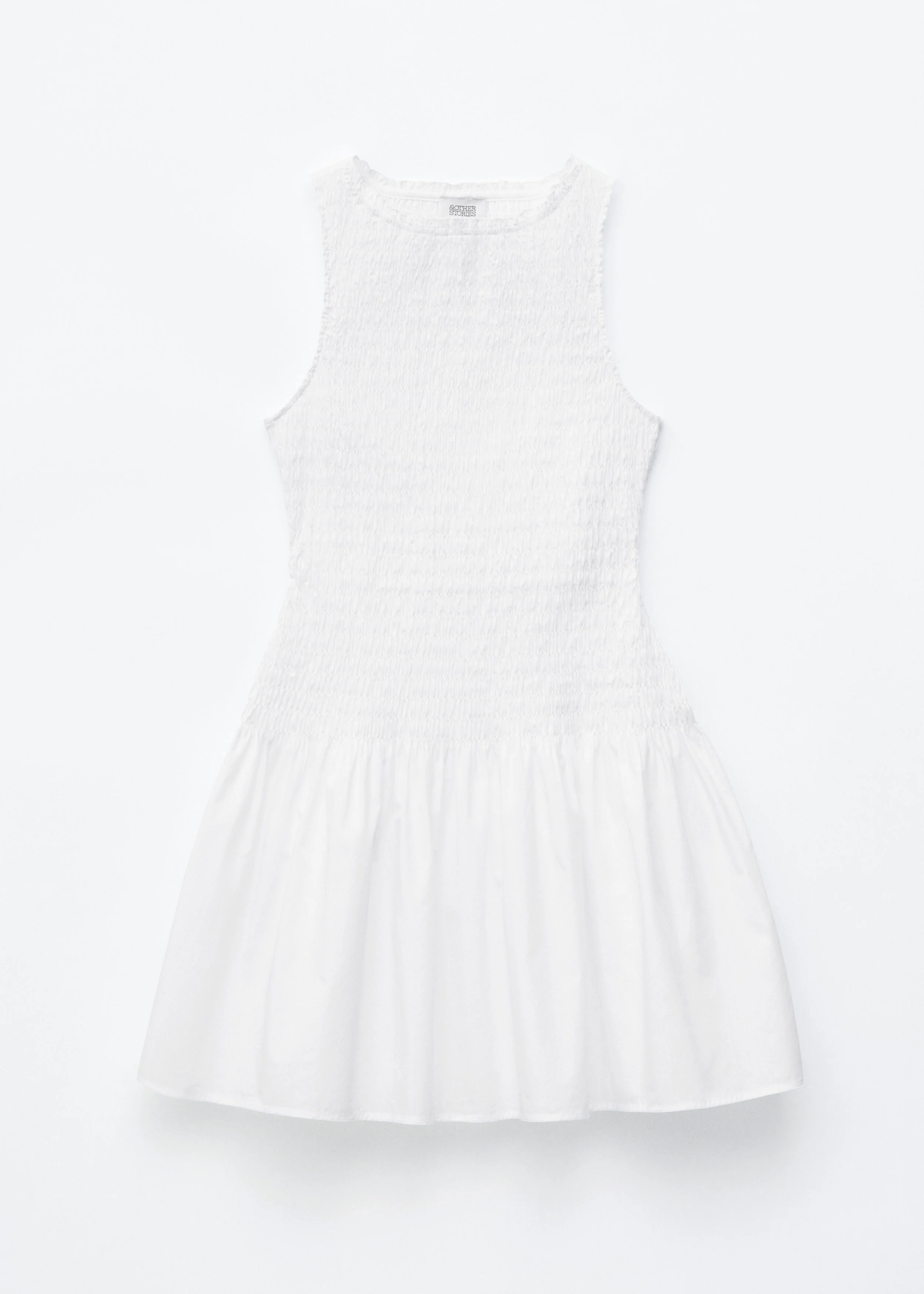 Smocked Cotton Poplin Mini Dress - 1
