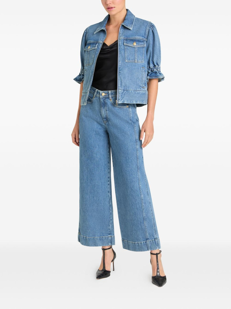 Cinq à Sept Holly puffed-sleeve denim jacket outlook