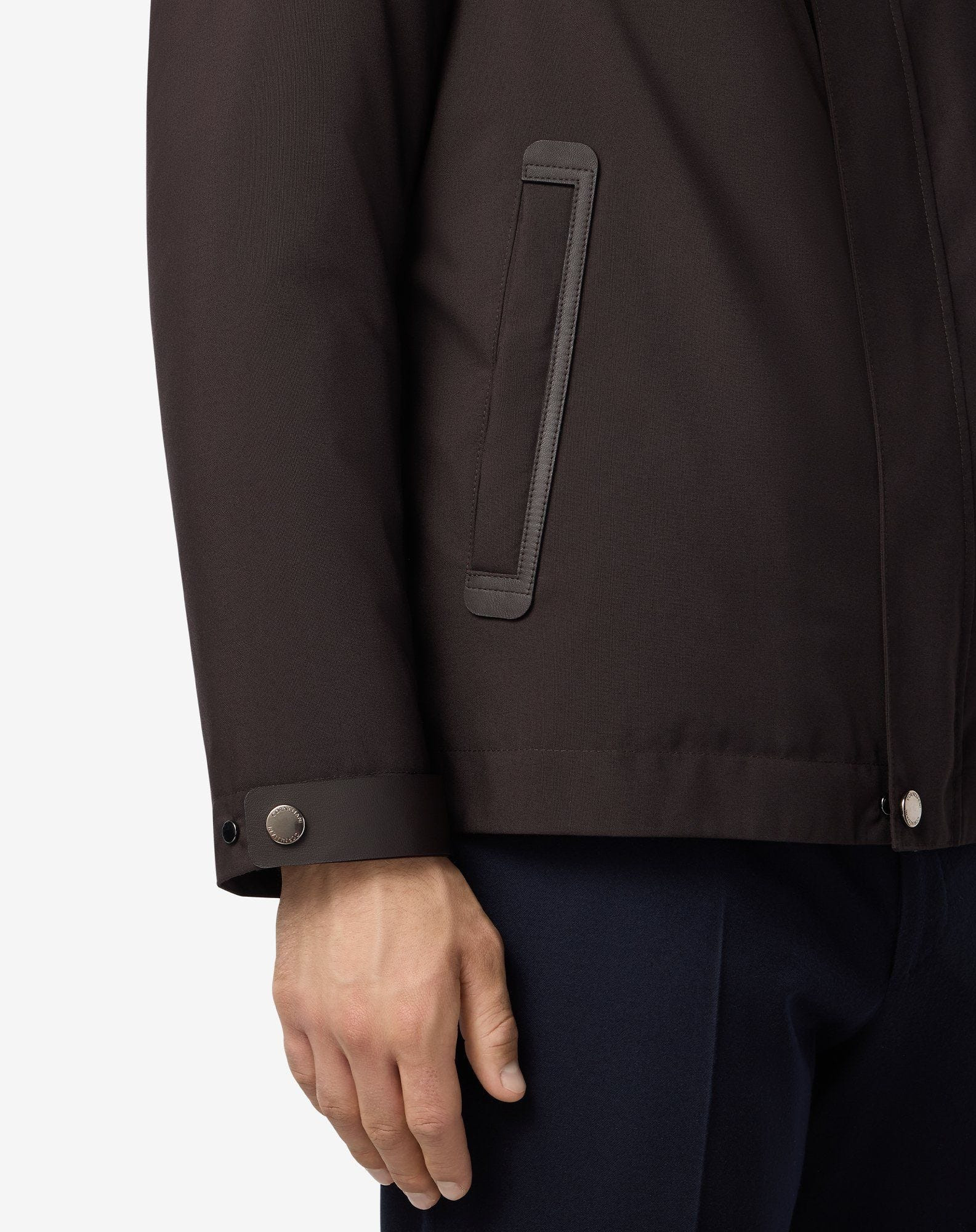 Brown technical fabric jacket - 5