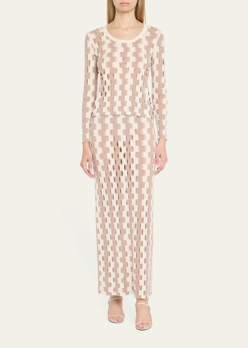 ZANKOV Rita Abstract Merino Wool Top outlook