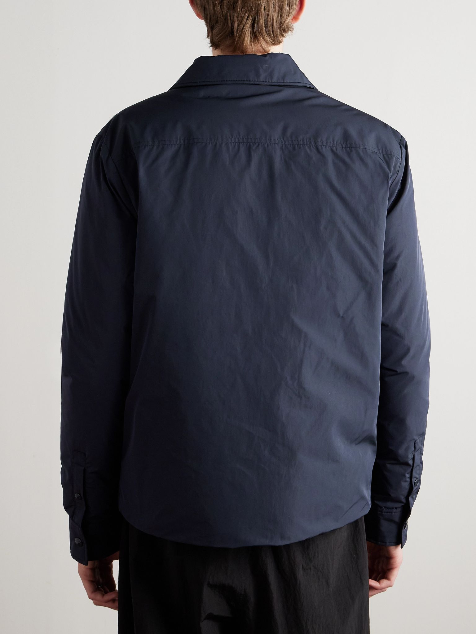 Vigeon Logo-Appliquéd Shell Down Shirt Jacket Navy - 4