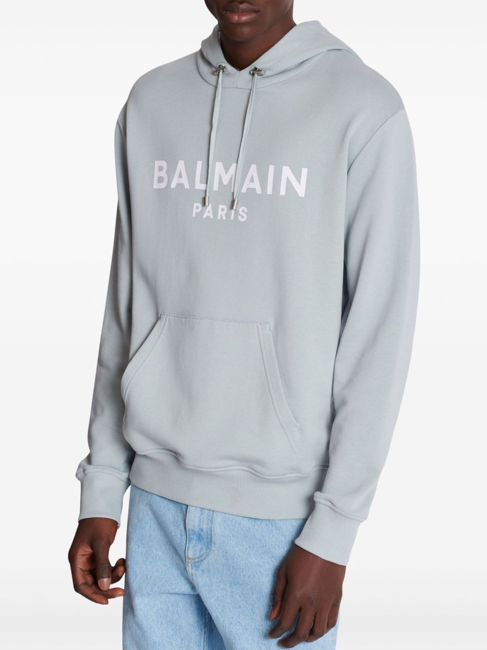 logo-print cotton hoodie - 5