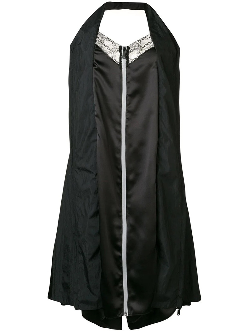 zip front halter slip dress 1