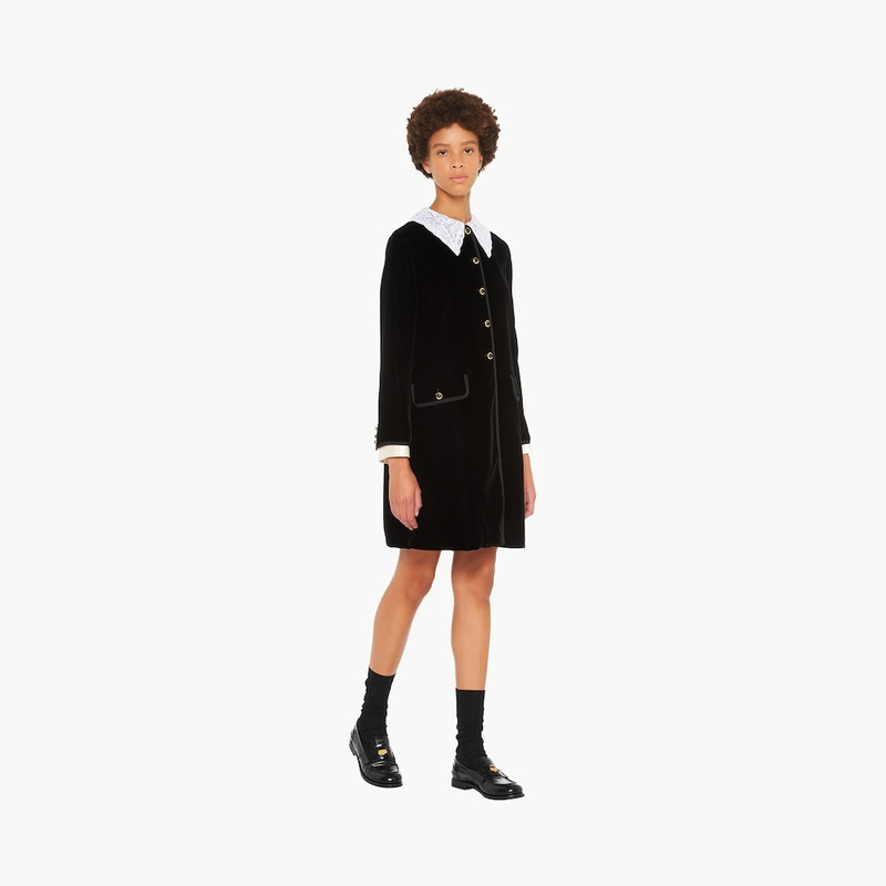 Miu Miu Single-breasted velvet coat outlook