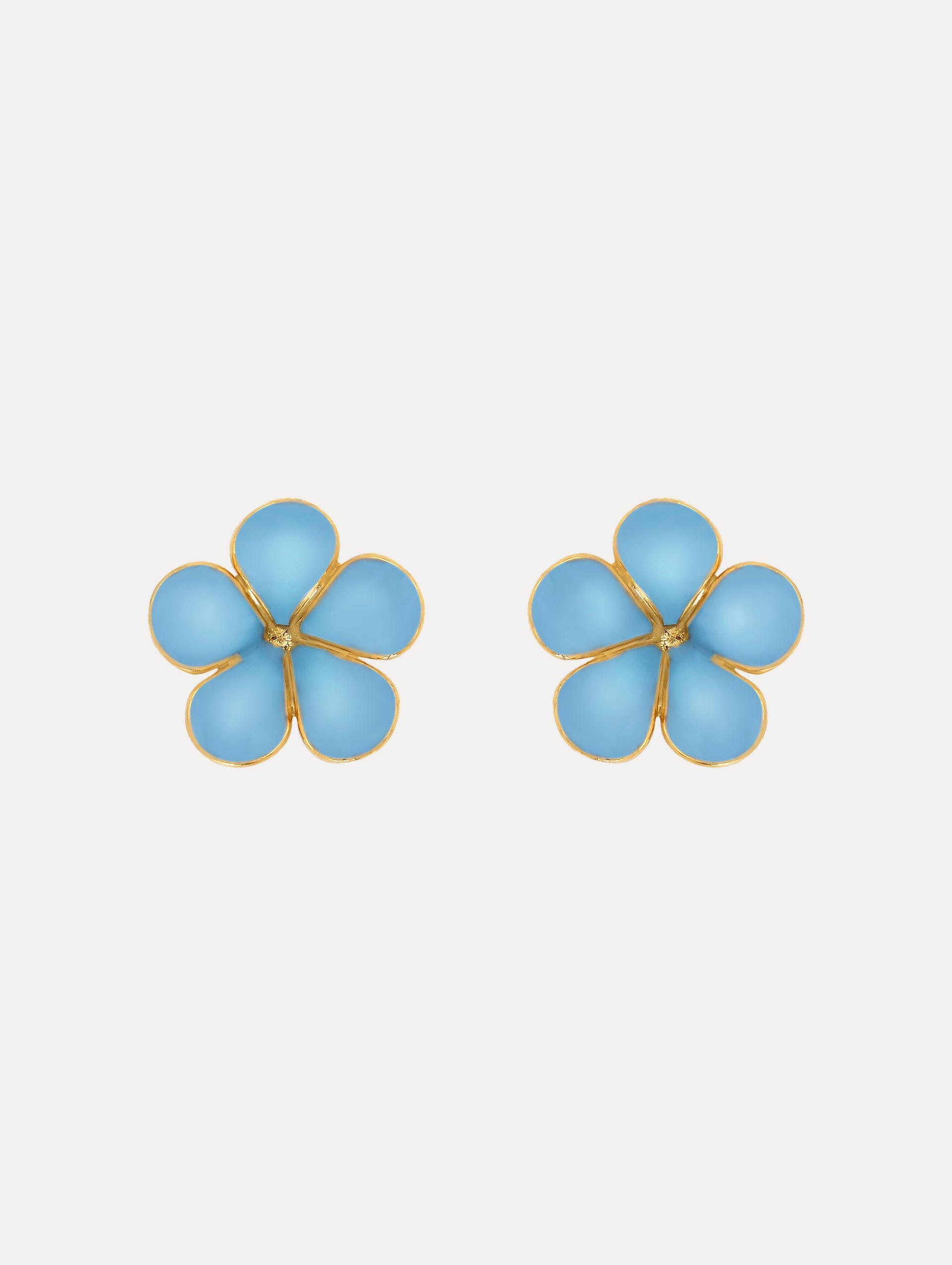 ENAMEL FLOWER STUD EARRINGS - 1