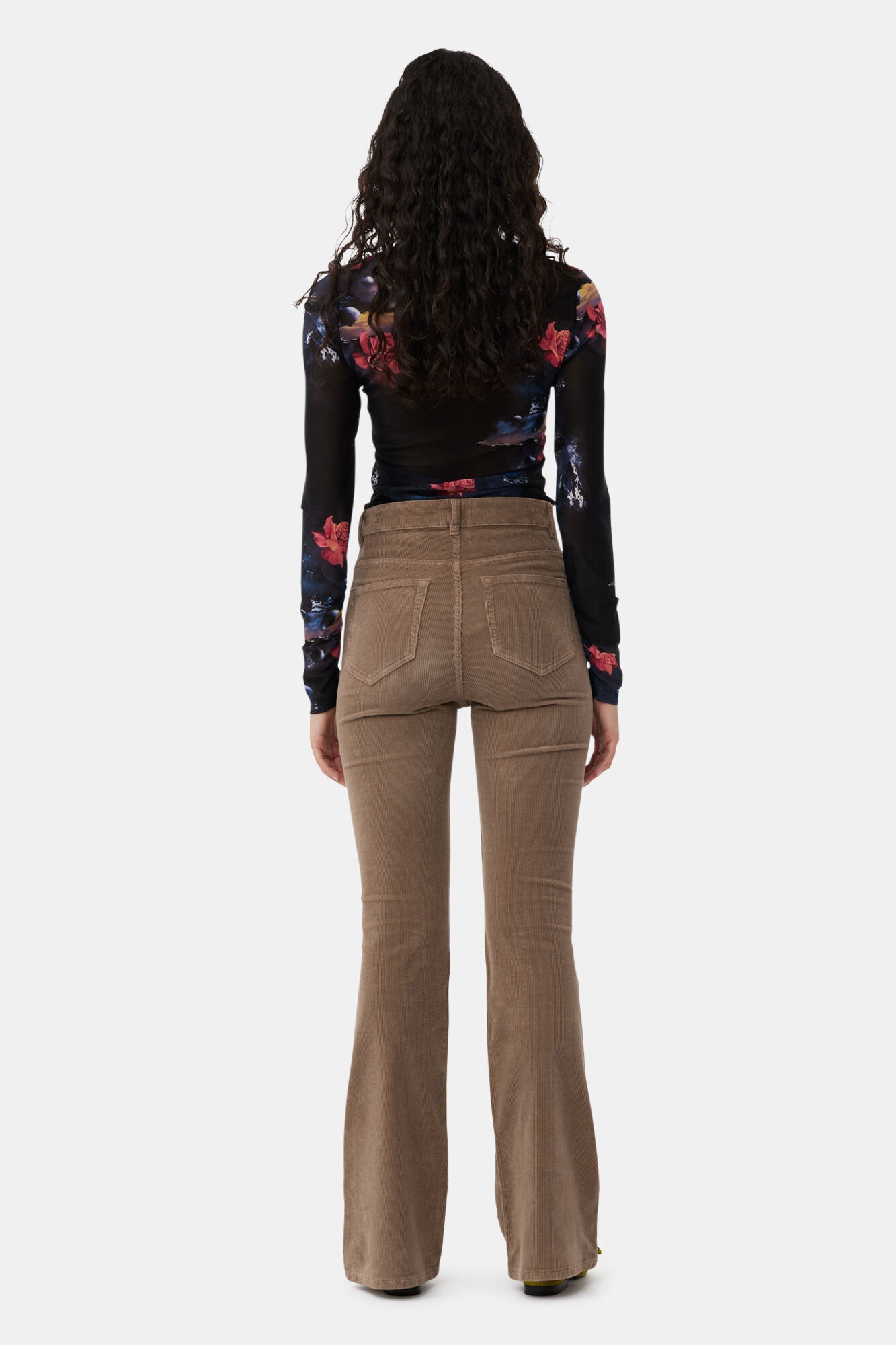 BROWN WASHED CORDUROY IRY TROUSERS - 3