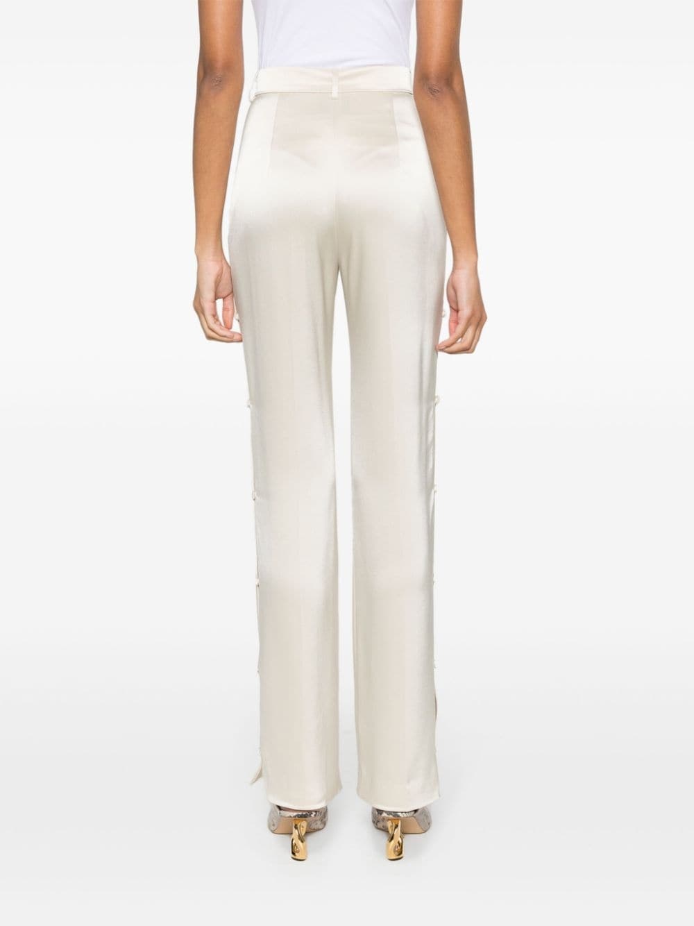 Felina side-button satin pants - 4