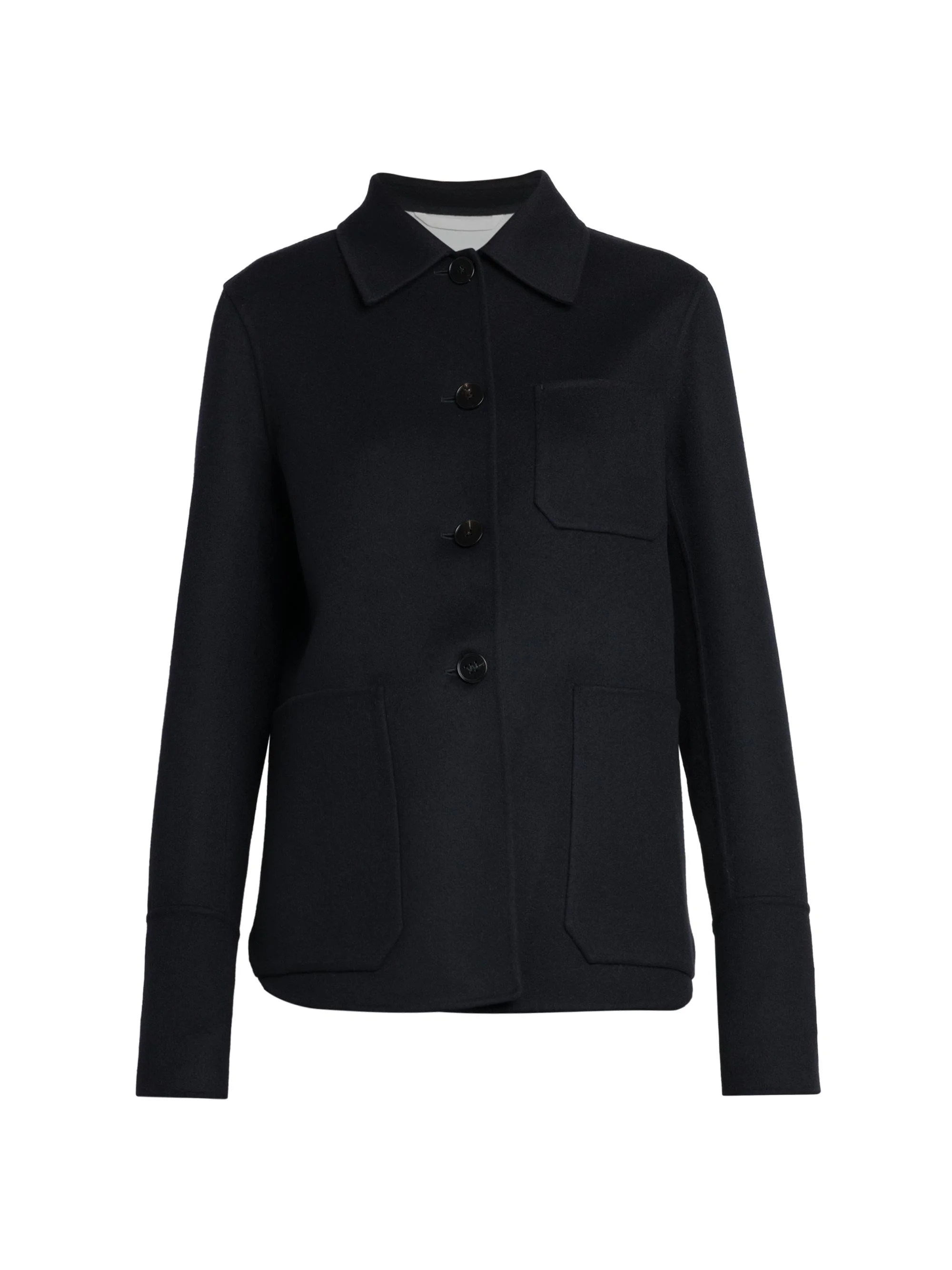 Women's Cashmere Shirt Jacket - Navy - 1