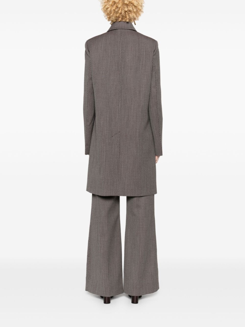 jacquard single-breasted coat - 4