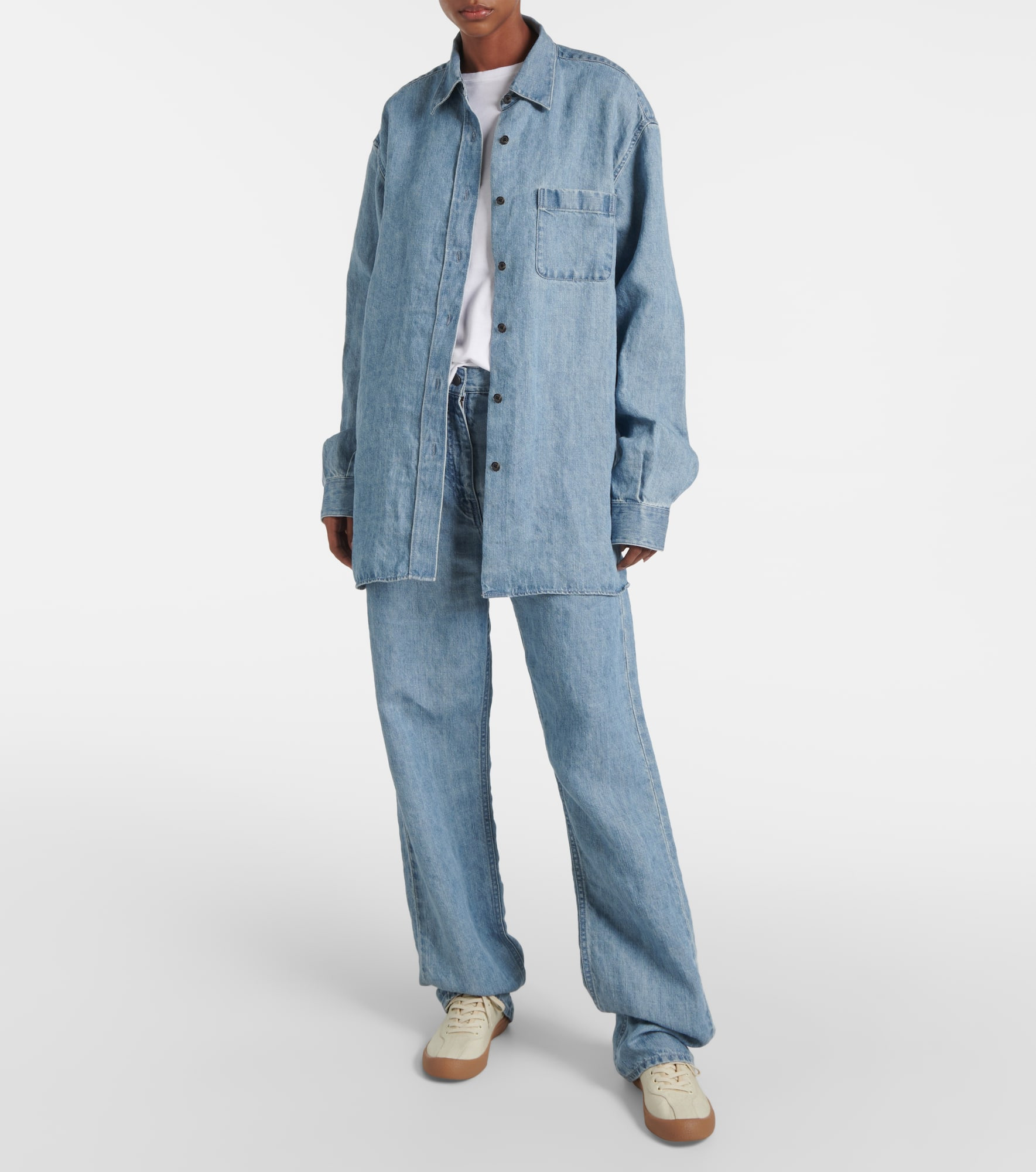 Nesson oversized linen denim shirt - 2