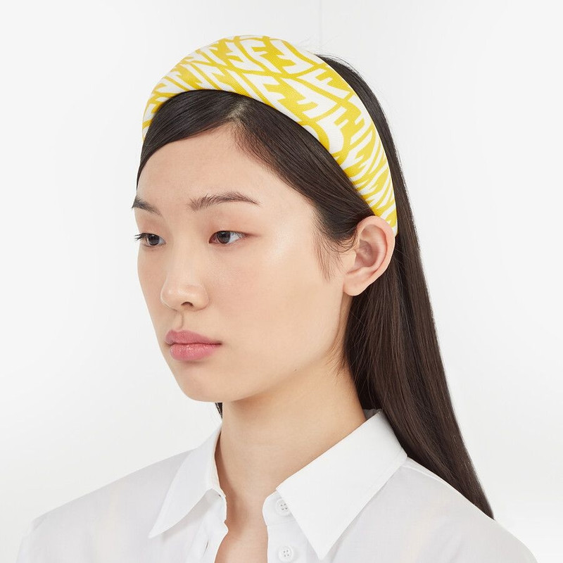 FENDI Yellow canvas hairband outlook