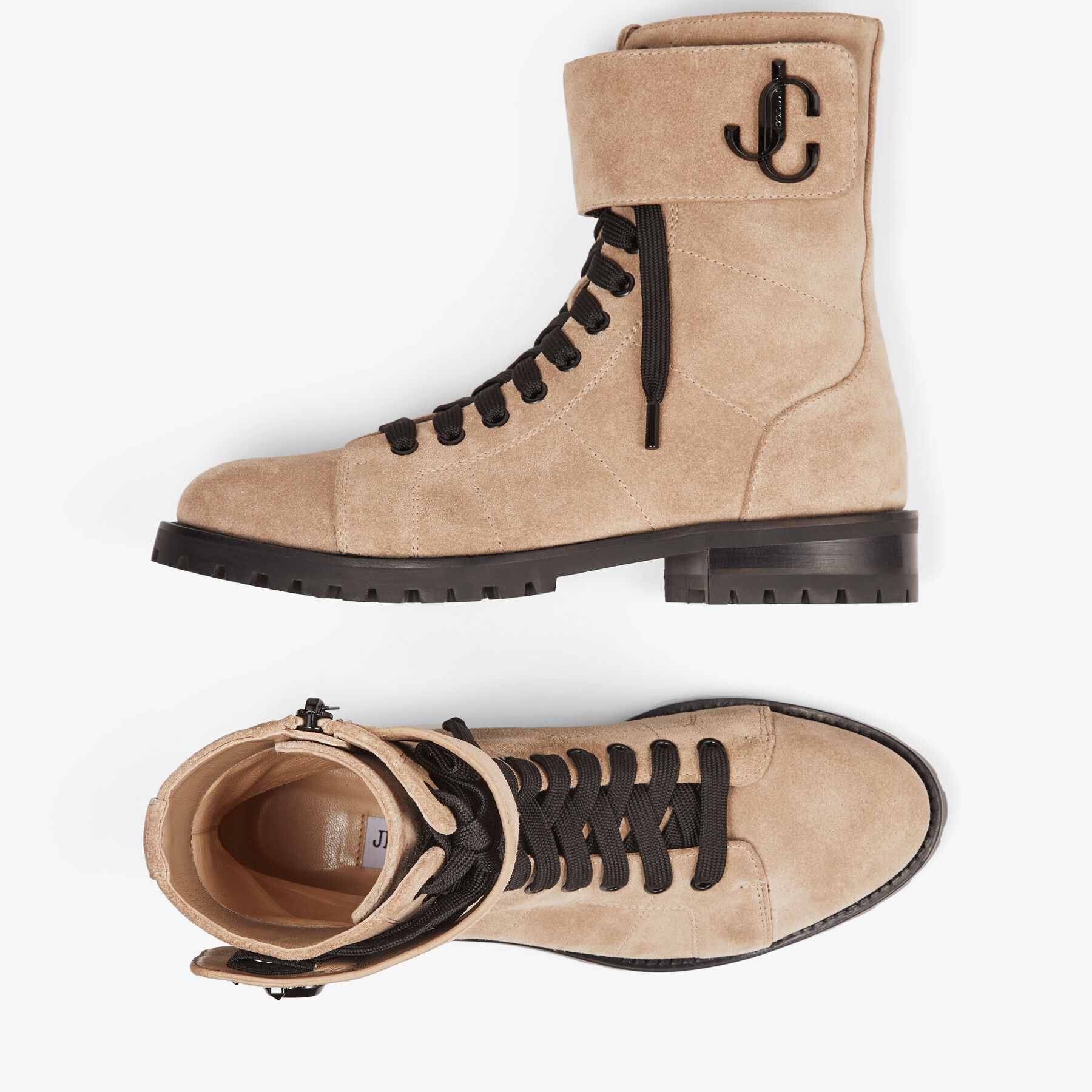 Ceirus Flat
Stone Crosta Suede Combat Boots - 5