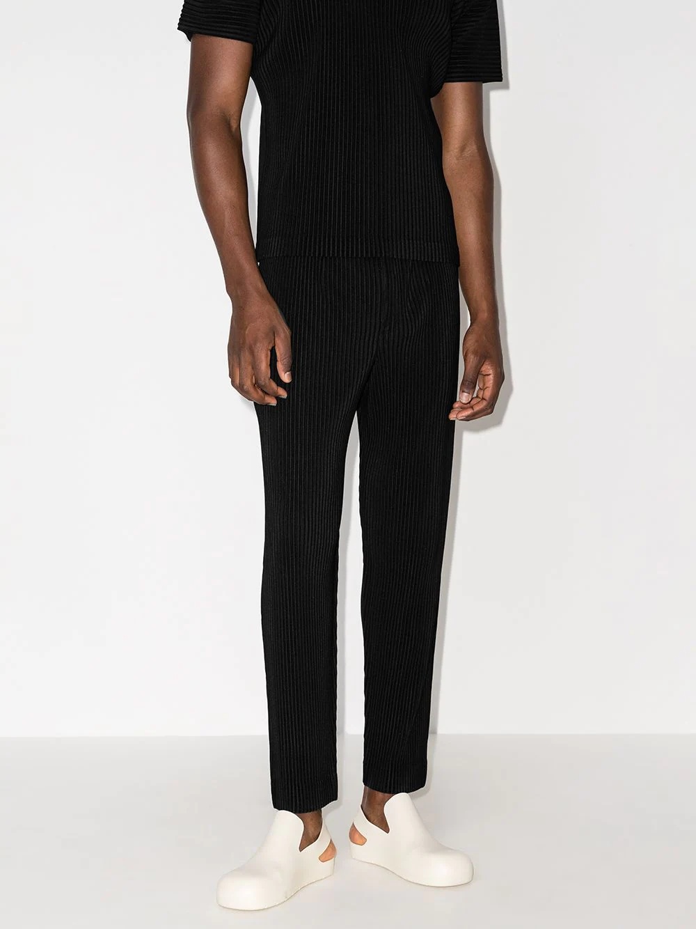 pleated high-waisted trousers - 2