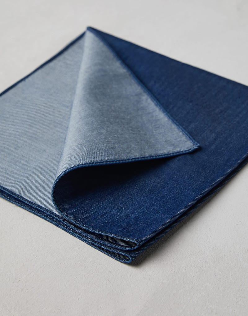 Brunello Cucinelli Denim pocket square outlook