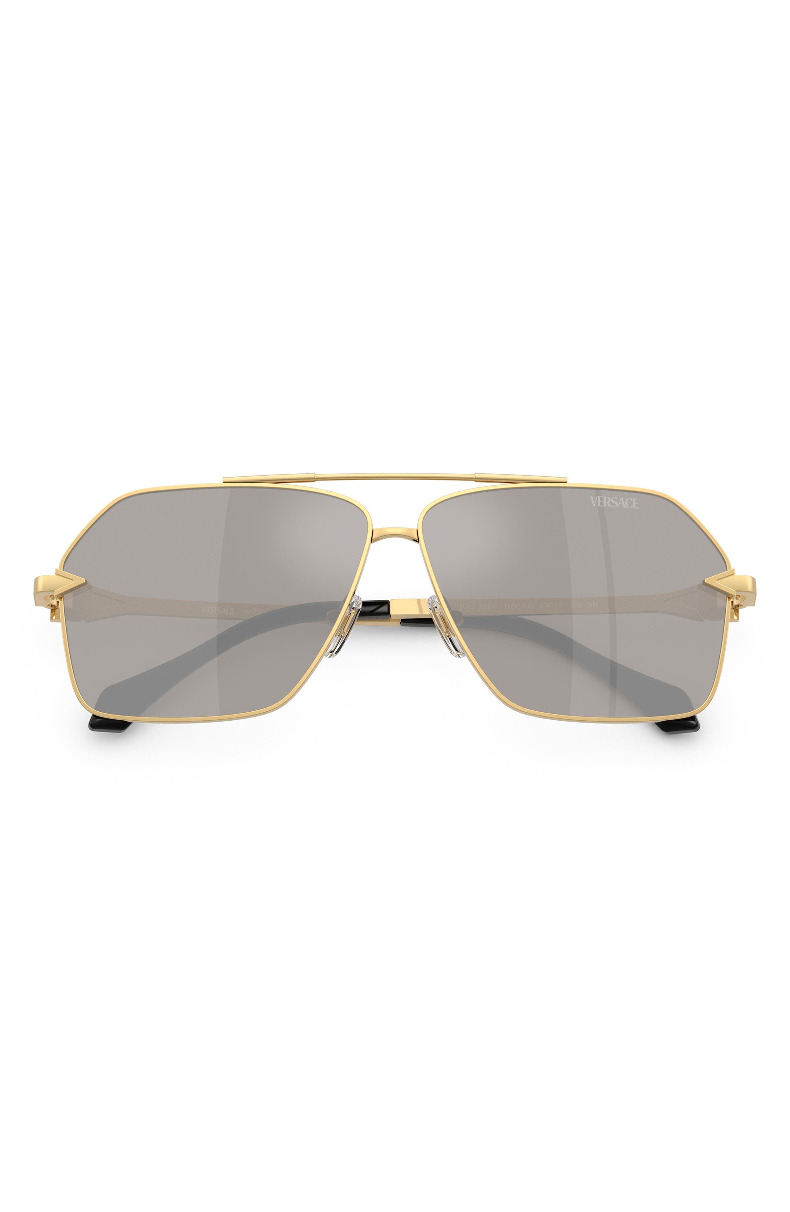 Versace 63mm Pilot Sunglasses in Gold /Light Grey Silver at Nordstrom - 2