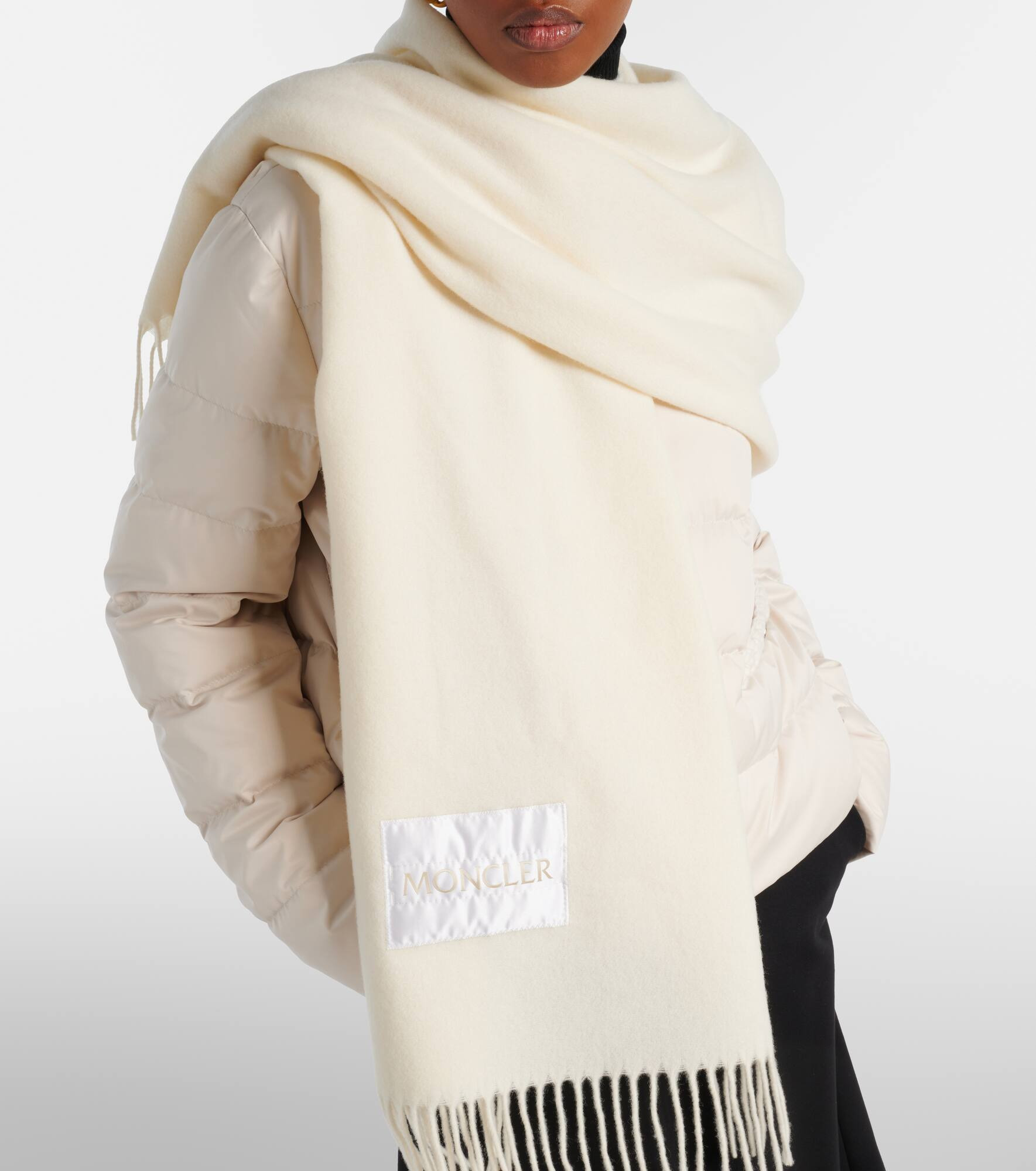 Logo virgin wool felt scarf - 2