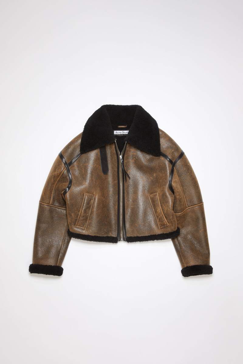Shearling jacket - Dark brown/black 1
