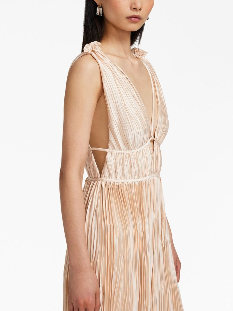Ostara pleated satin gown 5