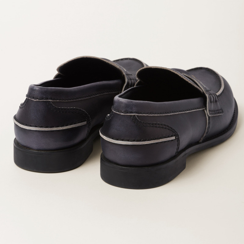 Miu Miu Vintage-effect leather loafers outlook