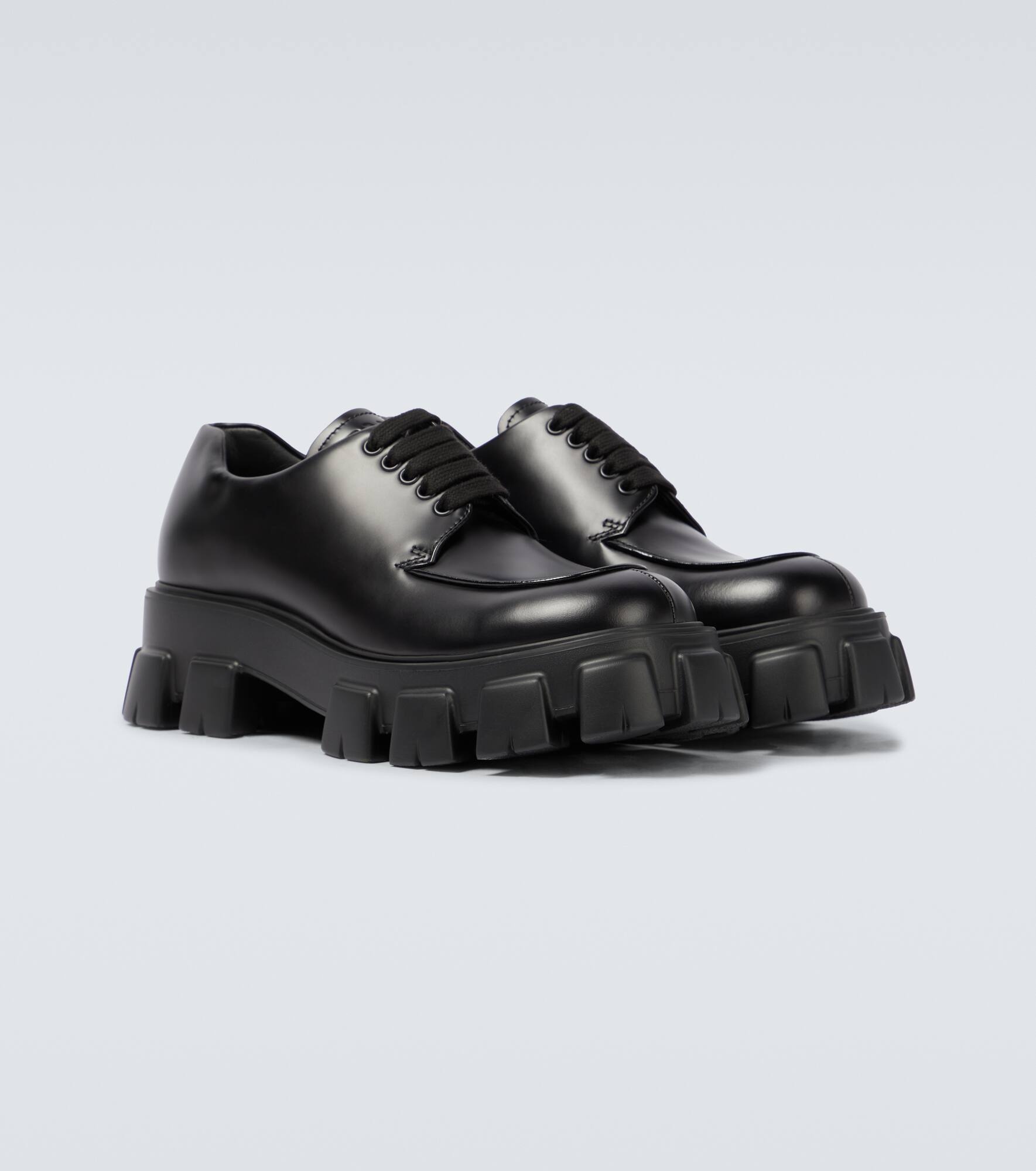 Monolith brushed leather derby shoes - 5