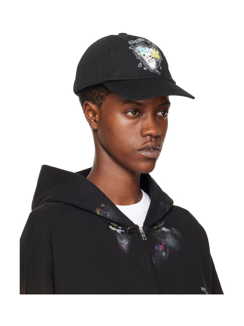 We11done Black Character Print Cap outlook