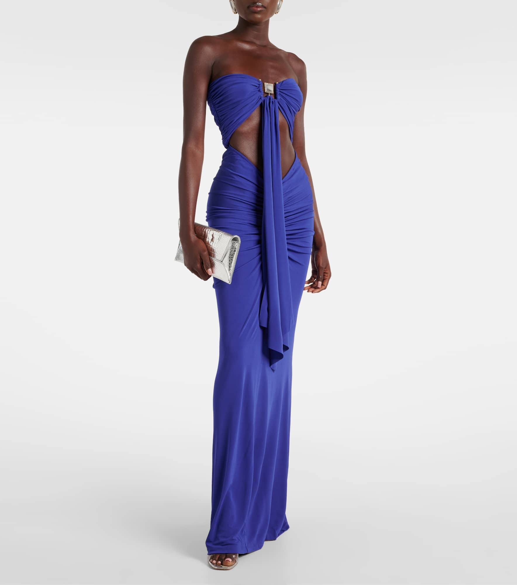 Embellished draped jersey gown - 2