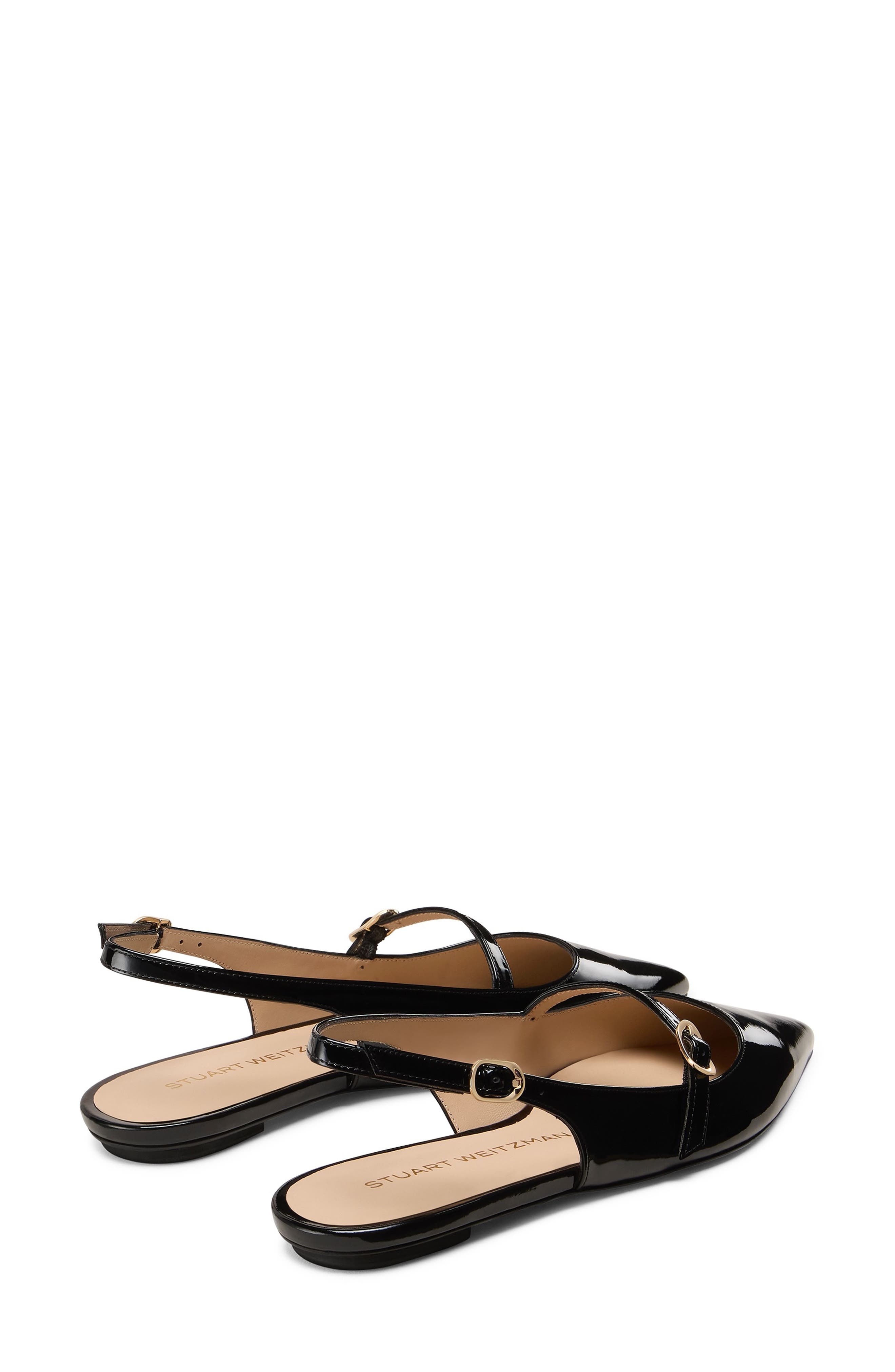 Stuart Weitzman Emilia Mary Jane Slingback Flat in Black Black at Nordstrom - 2