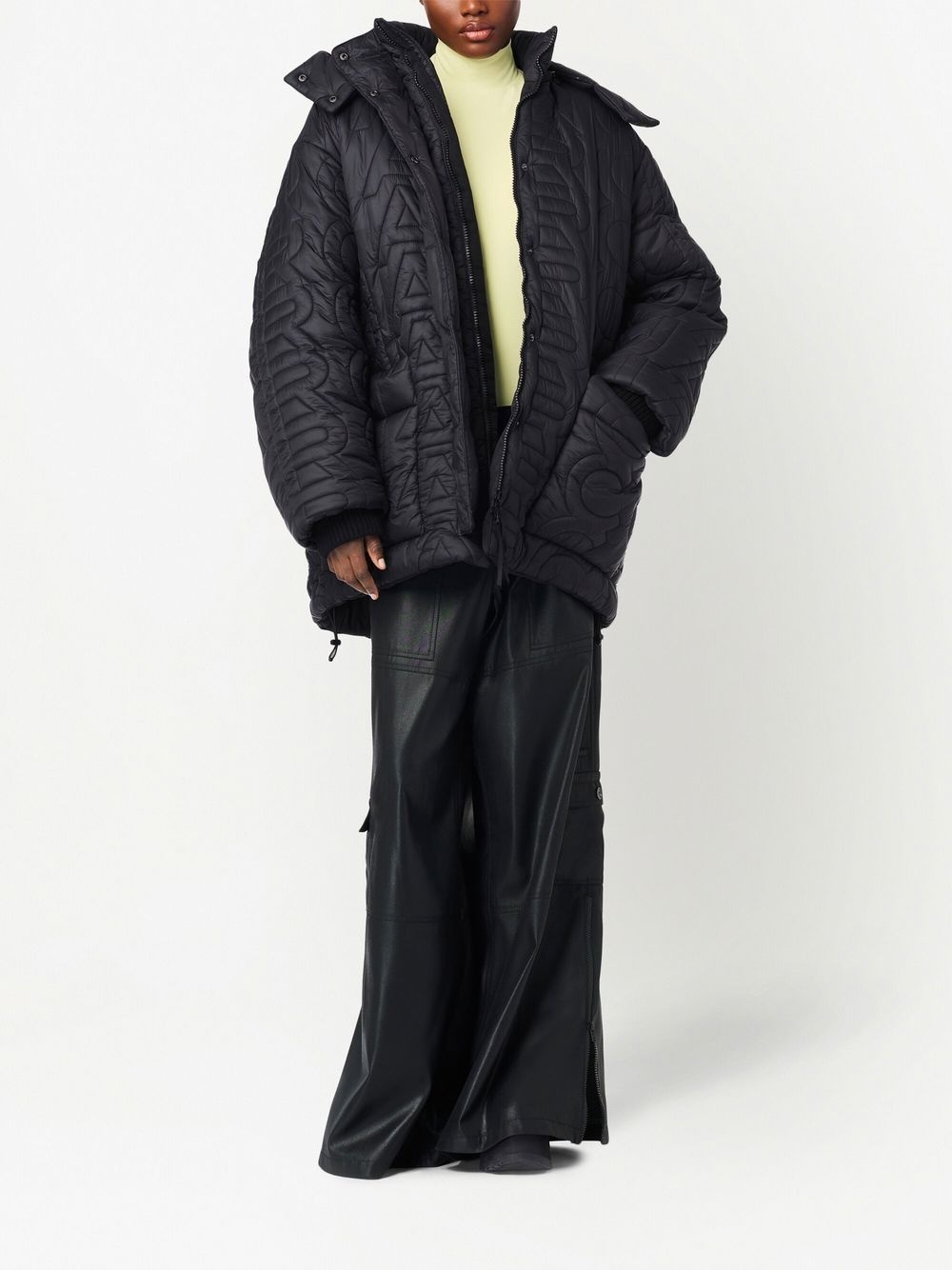 monogram-pattern quilted puffer jacket - 3