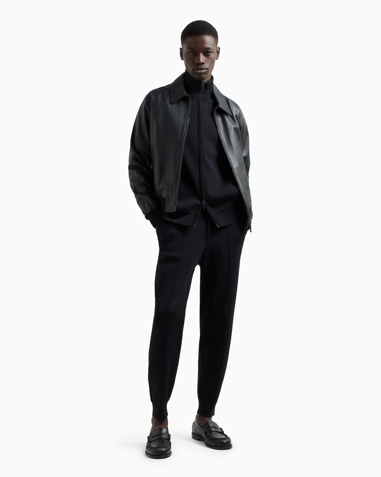 PLAIN-KNIT JOGGERS WITH FRONT RIBS - 4