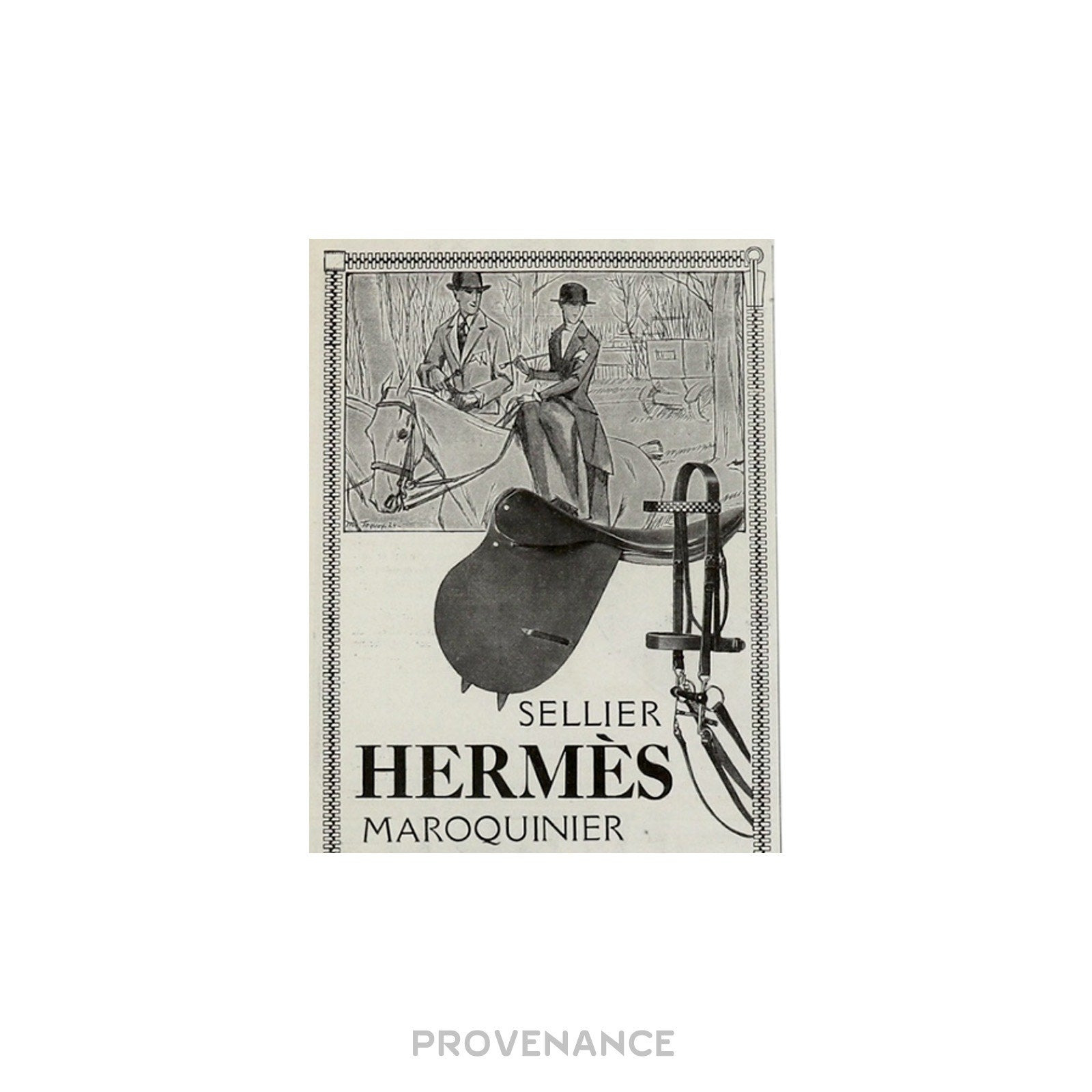 Hermes Antique Vintage Newsprint Ad - SELLIER MAROQUINIER - 5