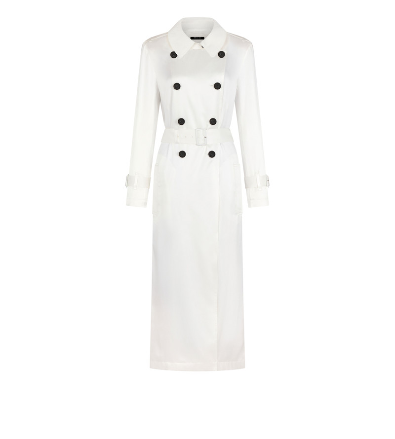 BELTED SILK SATIN TRENCH COAT 1