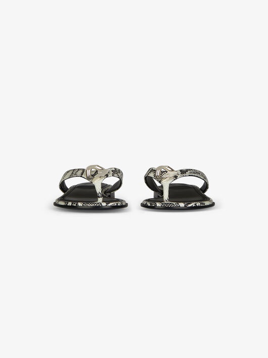 G CHAIN BUCKLE SANDALS IN PYTHON EFFECT LEATHER - 2