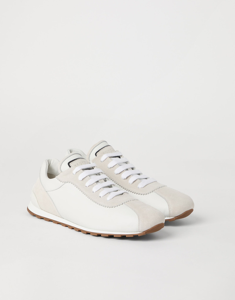 Suede and calfskin runners with monili 1