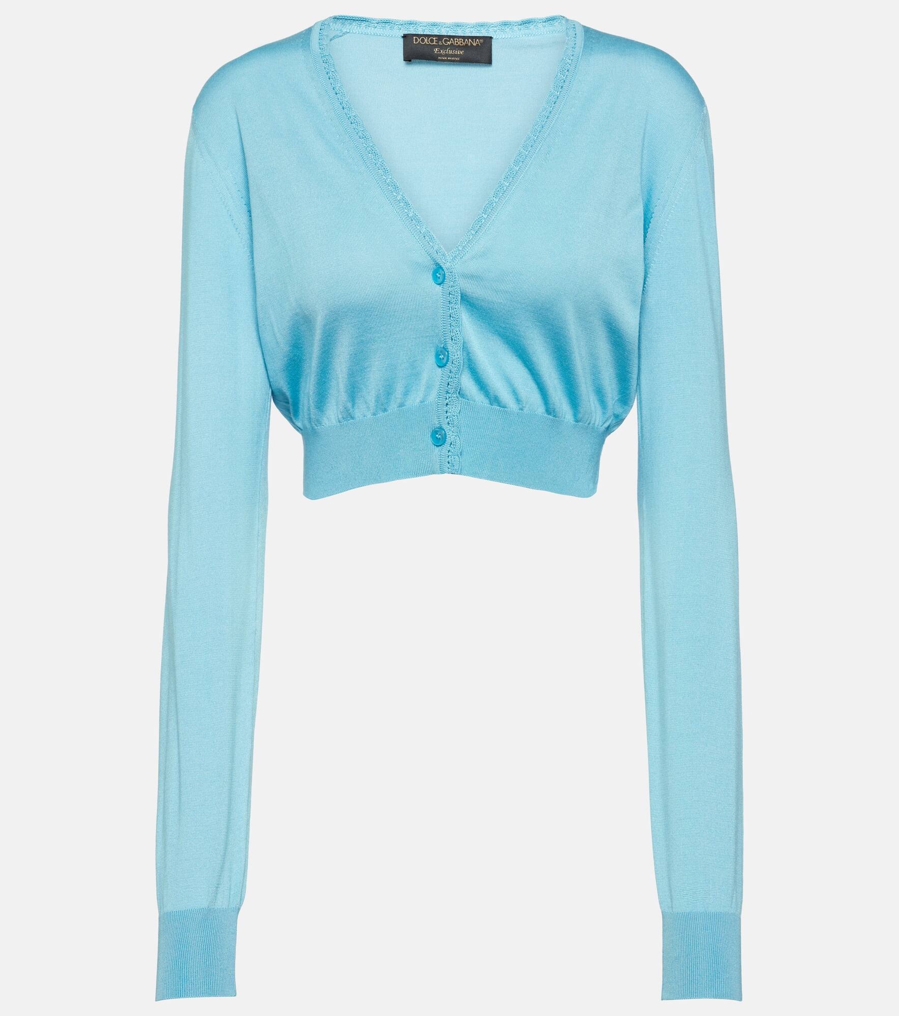 Capri cropped silk cardigan - 1