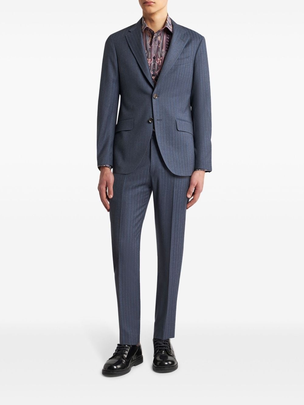 striped wool two-piece suit - 2