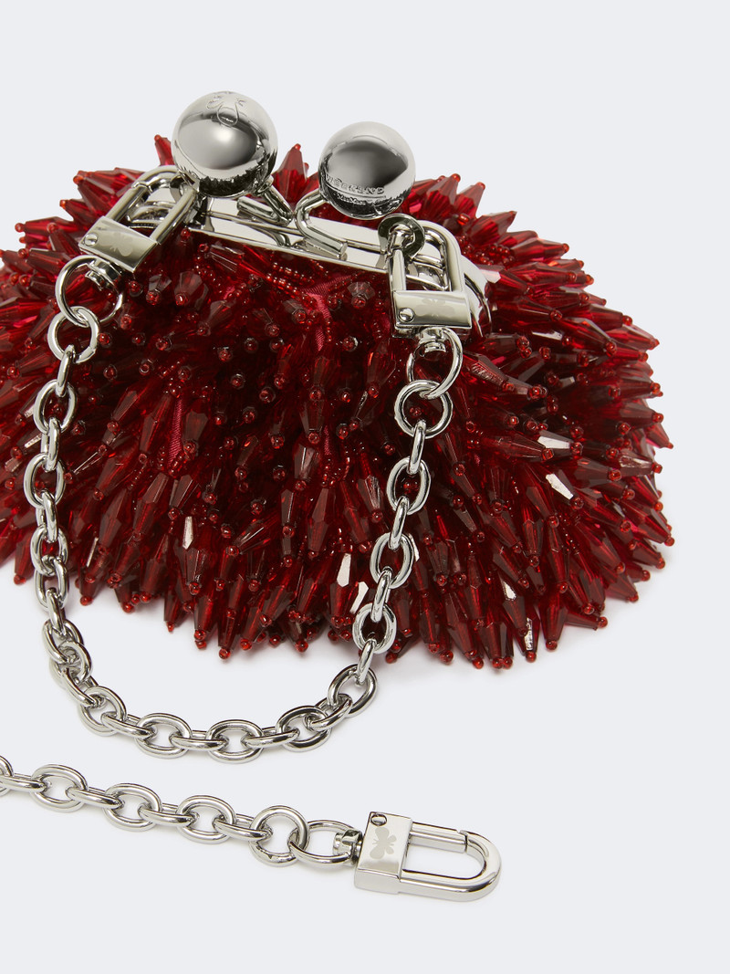 Mini Pasticcino Bag in satin with rhinestones - RED 3