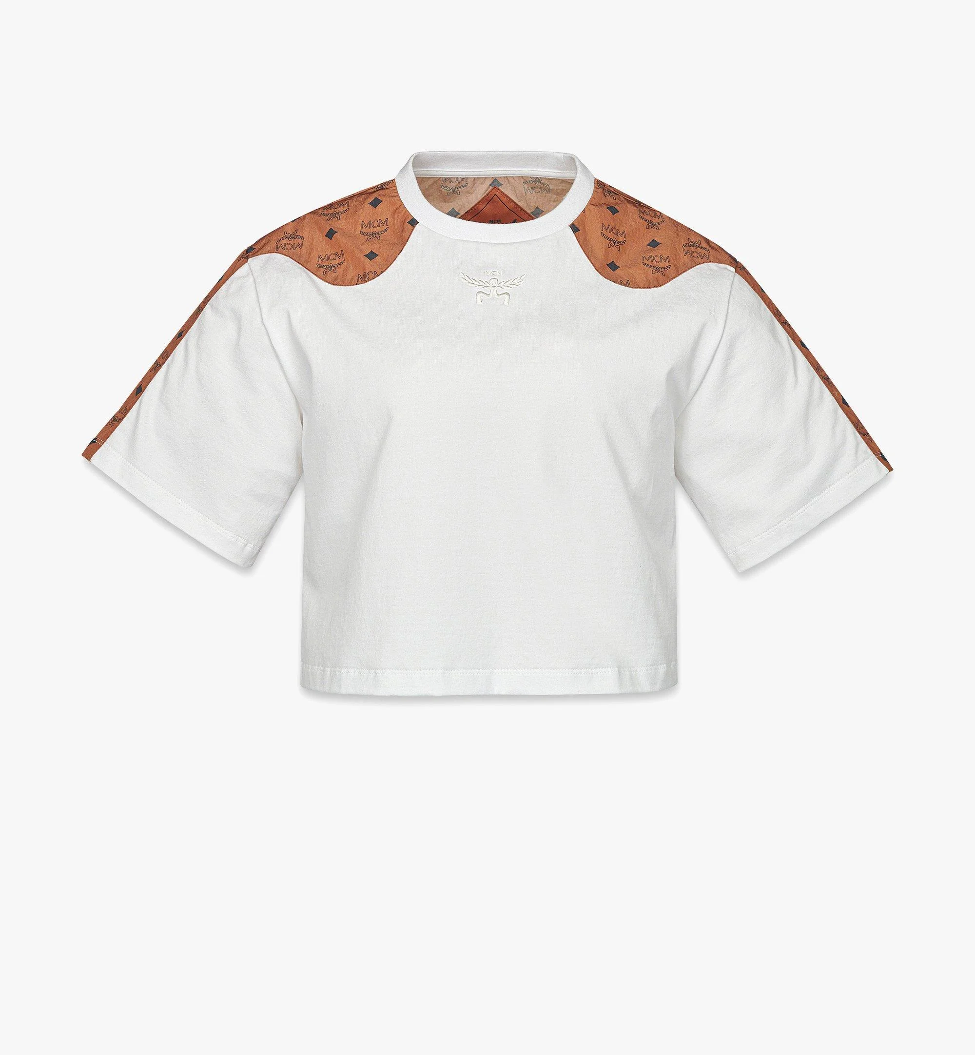 Laurel Cropped T-Shirt in Organic Cotton and Monogram ECONYL® - 1