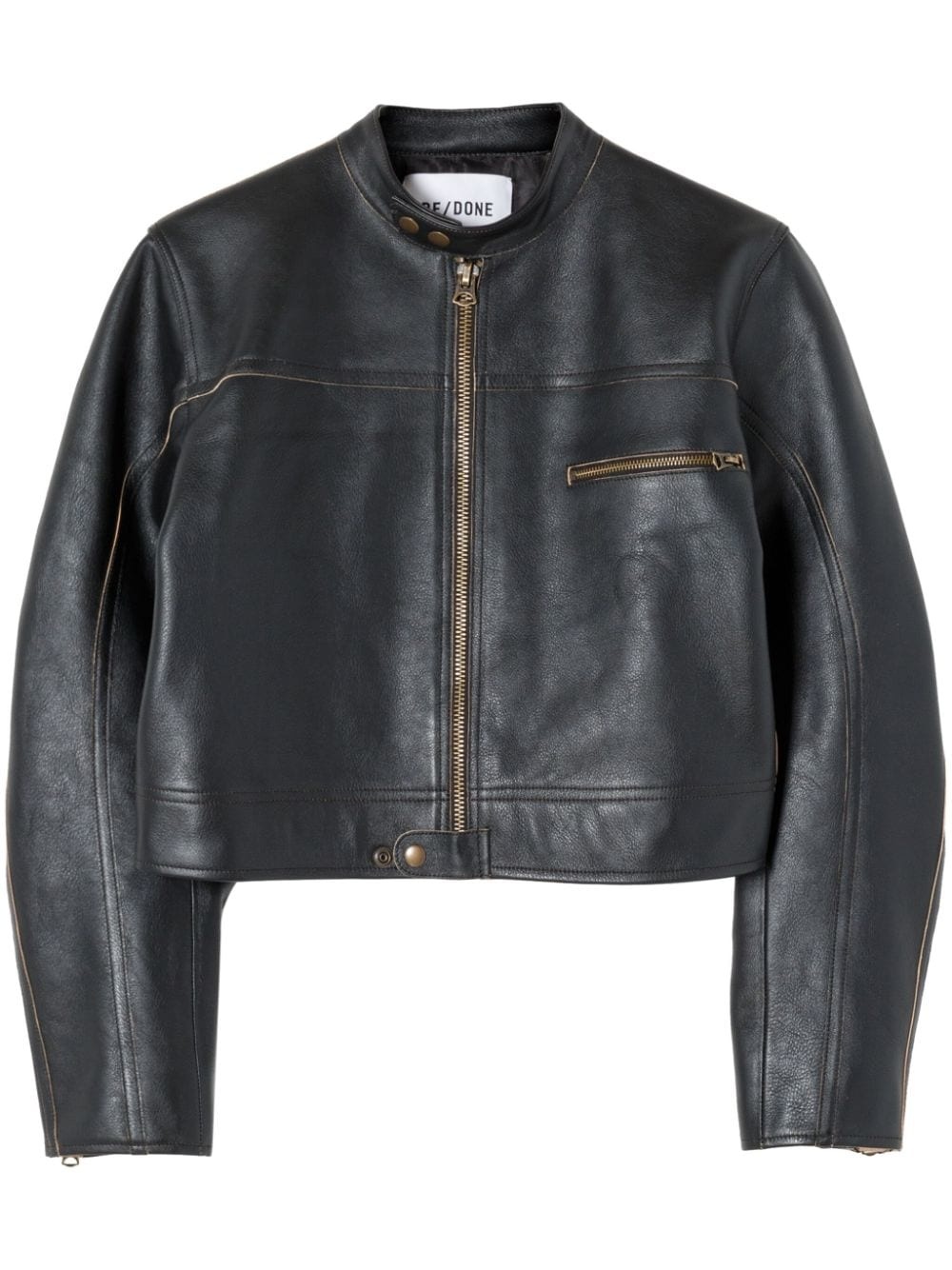 Racer zip-up leather jacket - 1