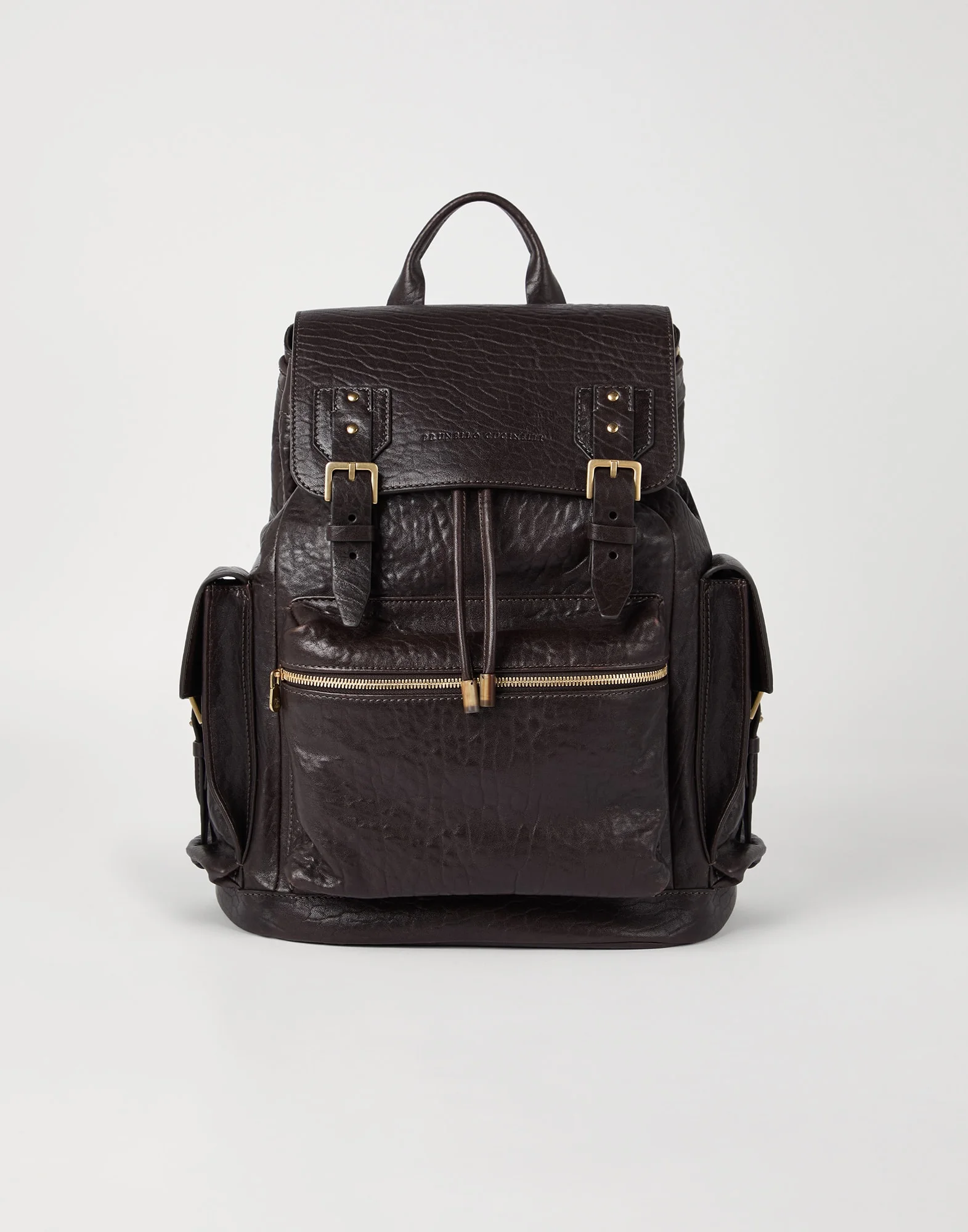 Textured grain leather city backpack - 1