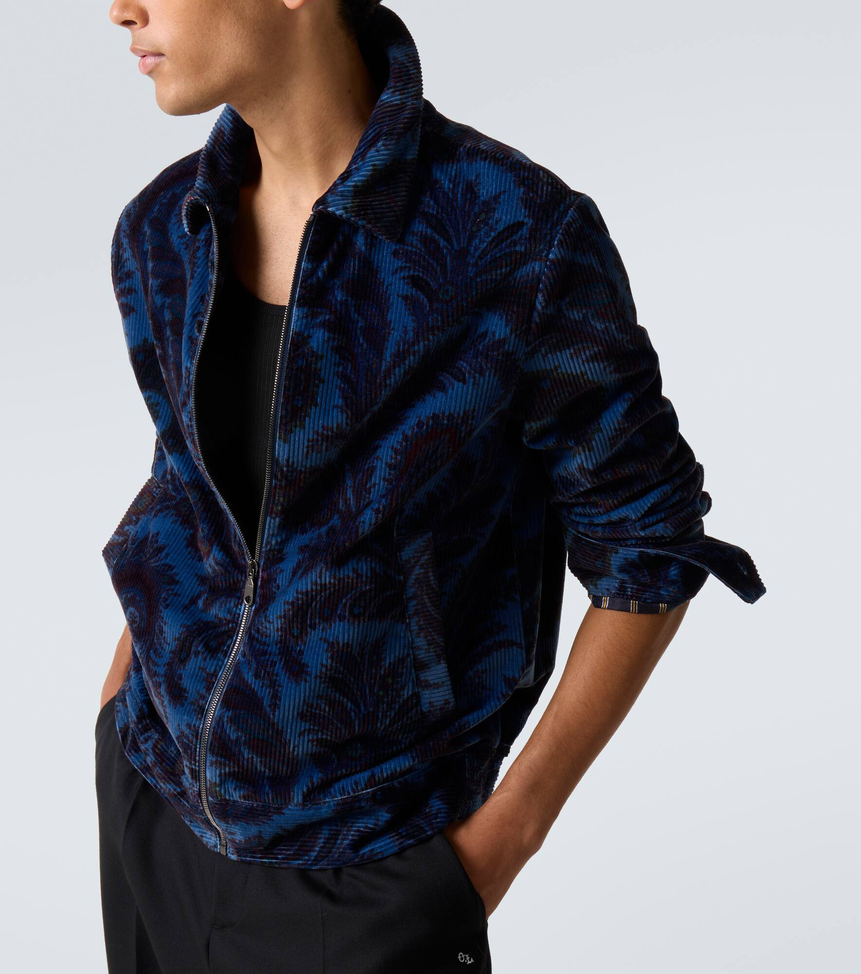 Printed cotton velvet jacket - 5