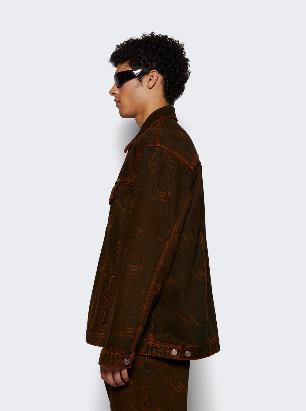 Oversized Denim Jacket Orange Laser - 3