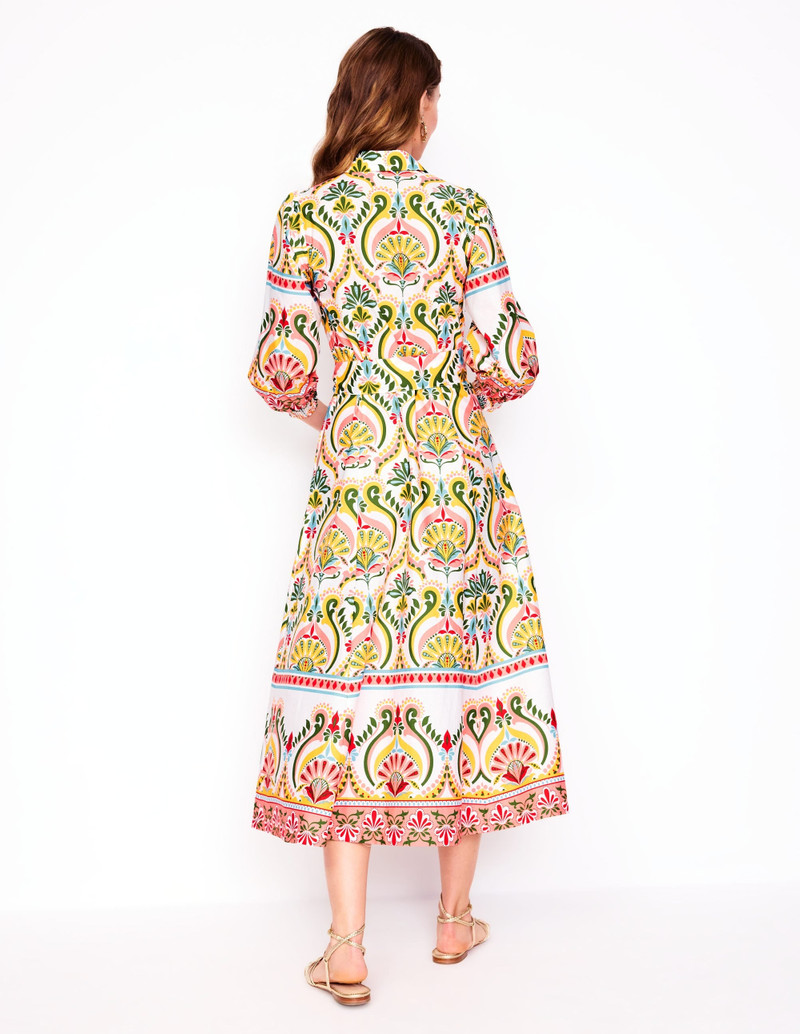 Clara Cotton Shirt Dress-Multi, Ornamental Floral 5