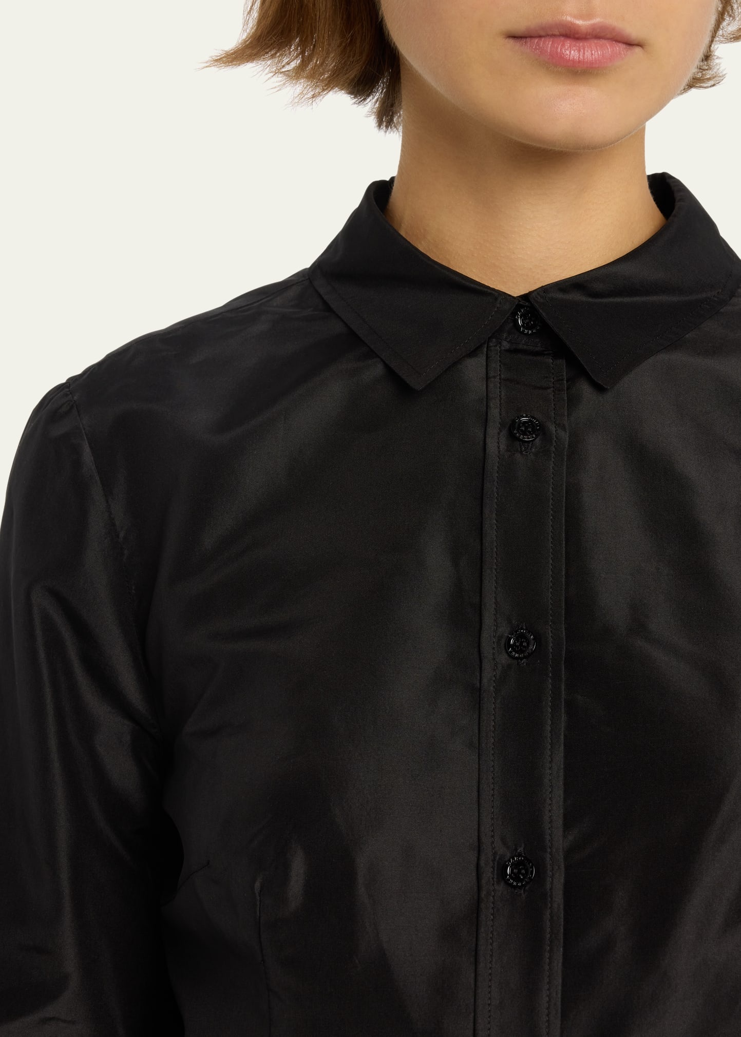 Taffeta Button-Front Shirt - 5