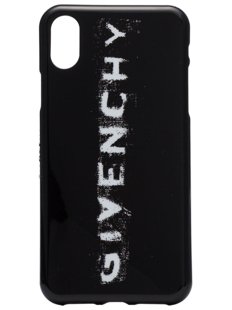 black and white faded logo print iPhone X phone case 1