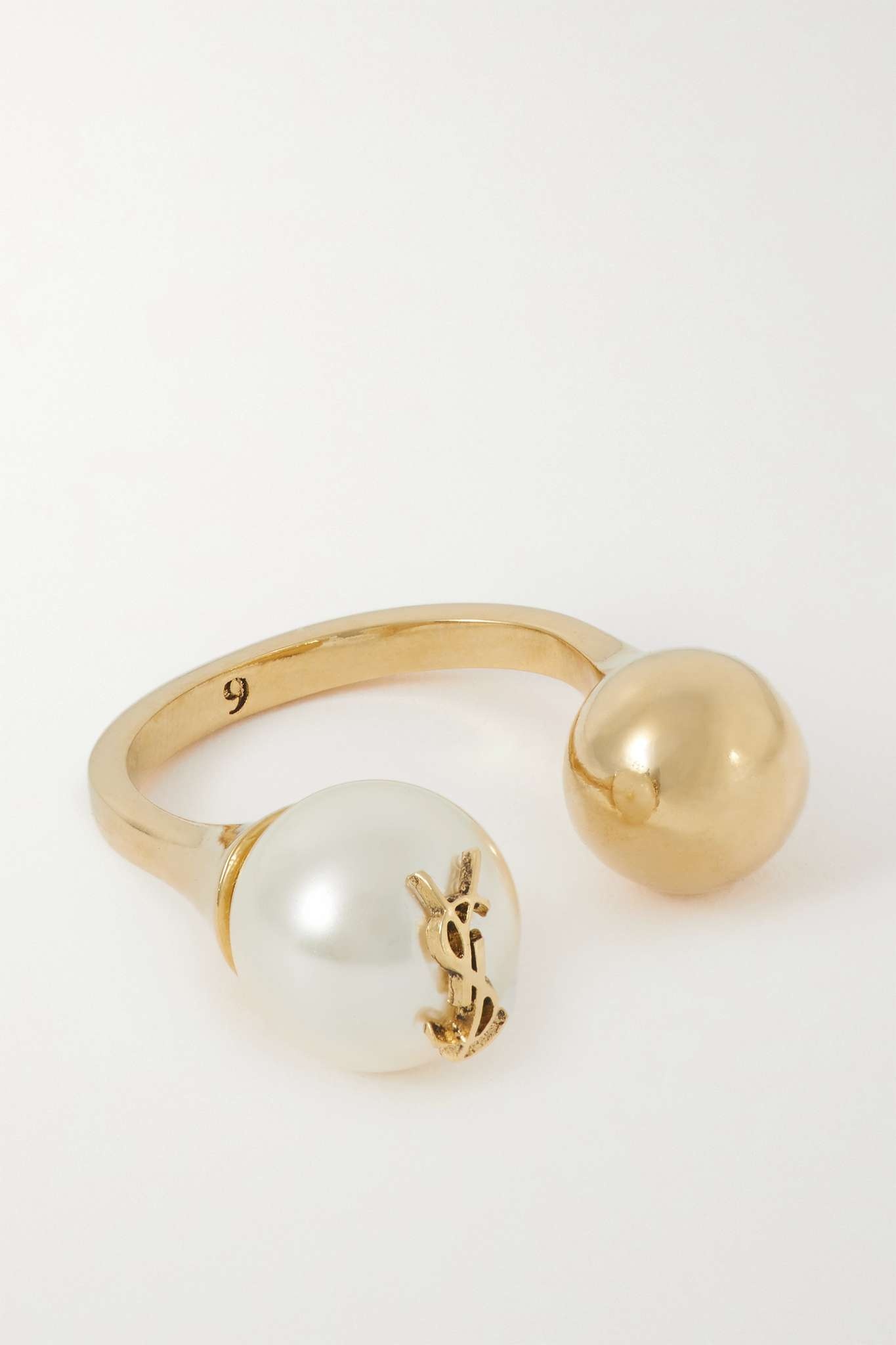 Cassandre gold-tone faux pearl ring - 1
