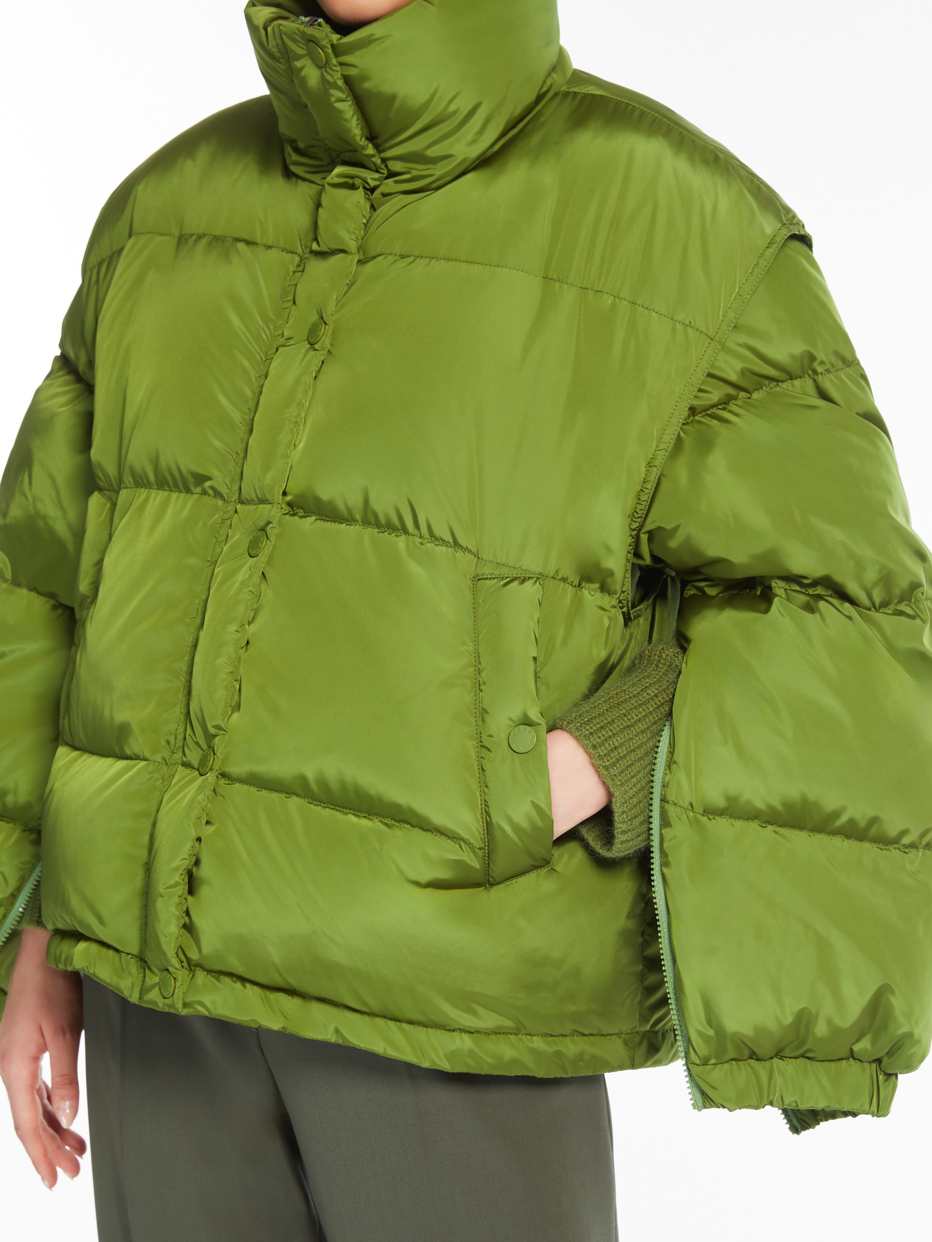BAIARDO Water-repellent taffeta cropped bomber jacket - 6
