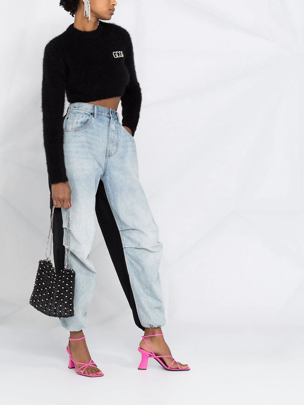 cropped logo print jumper - 6