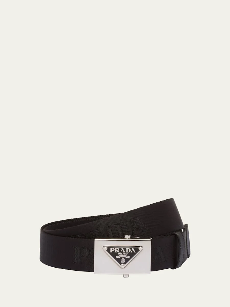 Men's Triangle Logo Nylon Belt - 1