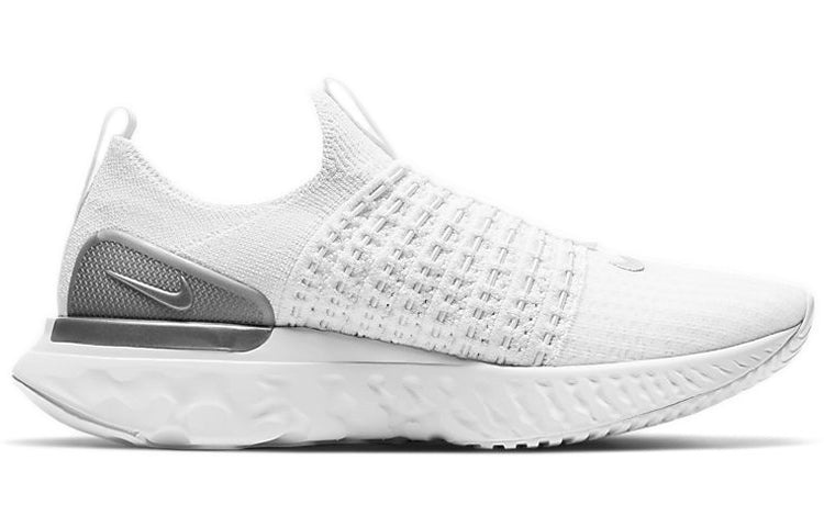 (WMNS) Nike React Phantom Run Flyknit 2 'True White Silver' CJ0280-100 - 2